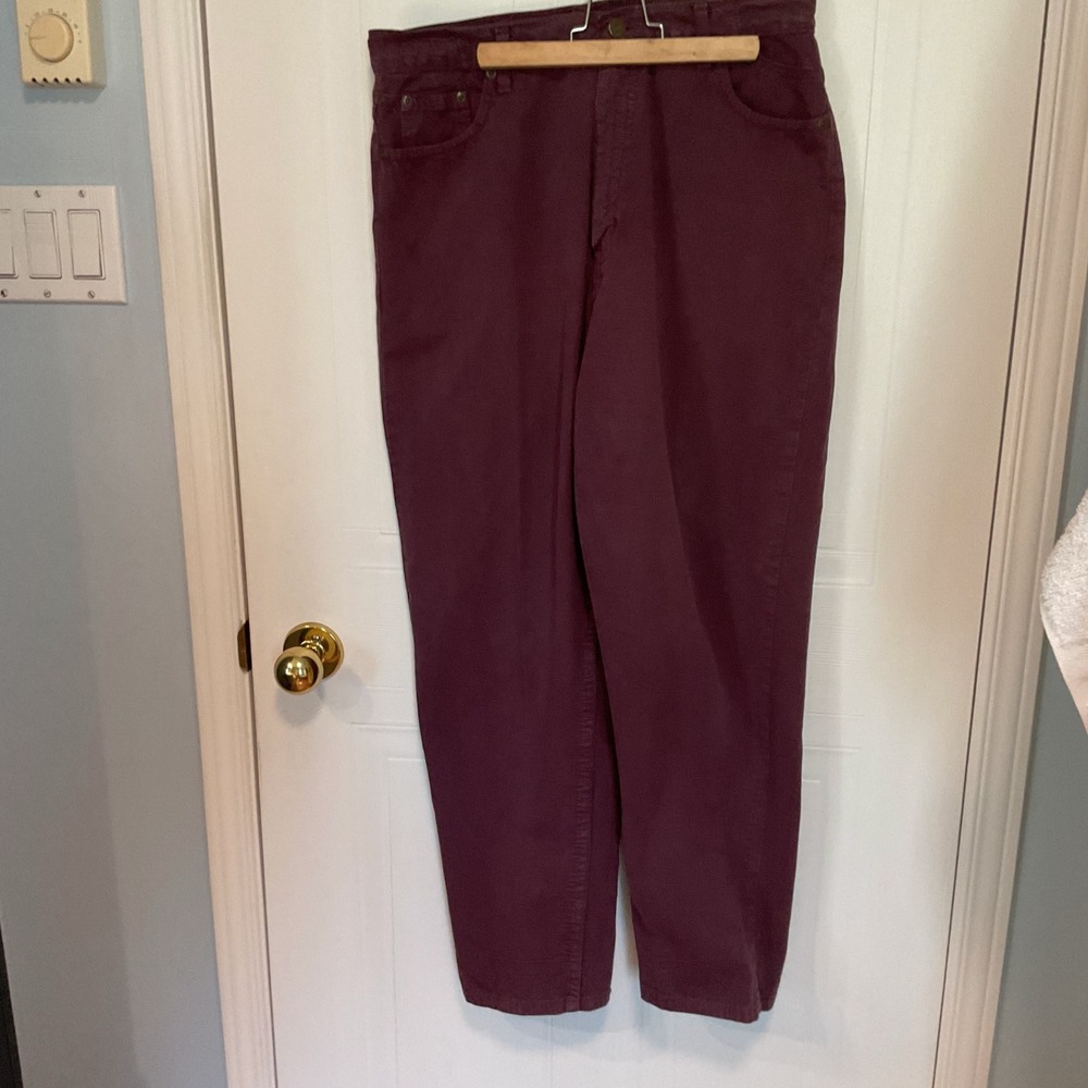 Denver Hayes Relaxed Fit Pants Mens 33x28 Purple Excellent Cotton WW6010/28
